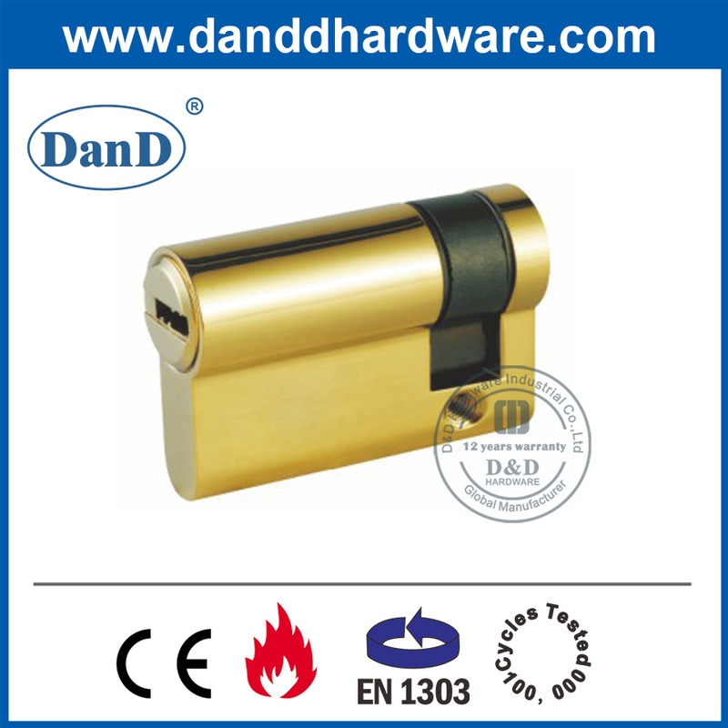 欧元纯黄铜夜闩锁钥匙半筒-DDLC010
