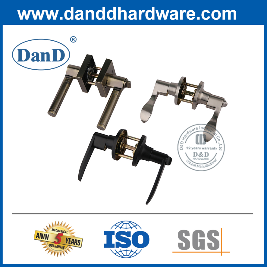 黑色锌合金入口杠杆锁定用于外部门-DDLK086
