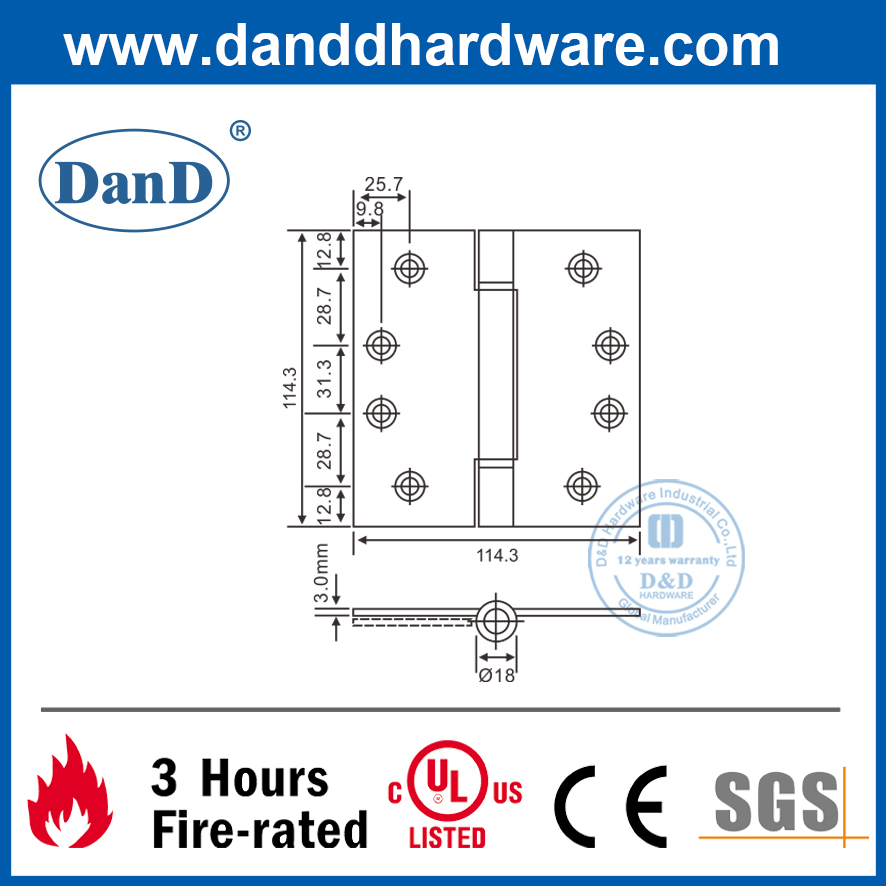 SUS304银色自闭可调节弹簧张力铰链用于木门-DDSS033