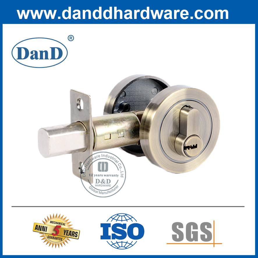 高安全性黑色锌合金方形Deadbolt Lock -DDLK031