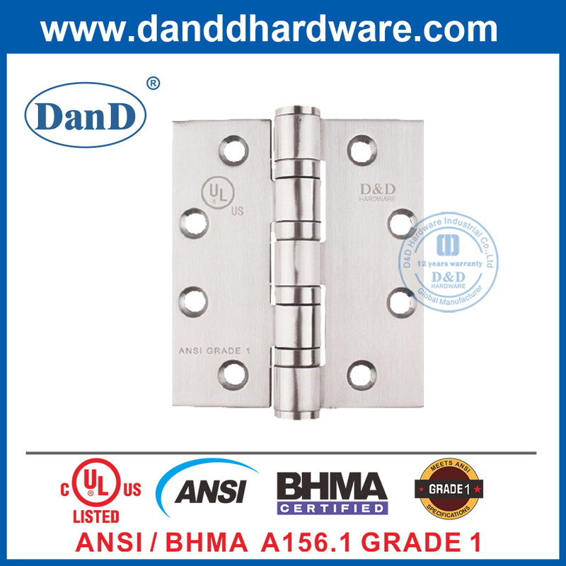 UL ANSI级1不锈钢304银火重门铰链-DDSS001-ANSI-1