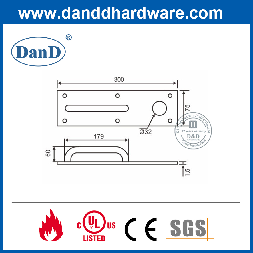 SS304夜间闩锁板与气缸配合使用紧急出口门-DDPD011