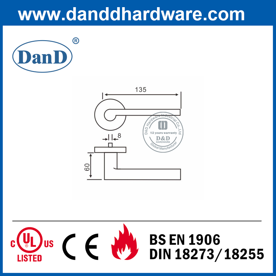定制设计SS304门拟合内部杠杆手柄，用于金属门-DDTH022